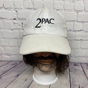 Vintage 2Pac Dad Hat Cap Strap Back White Embroidered 90s Rap Hip Hop Old School